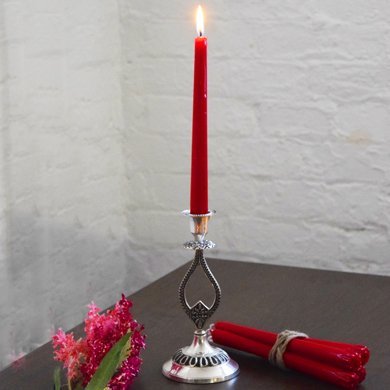 Brass Red Candle Holder