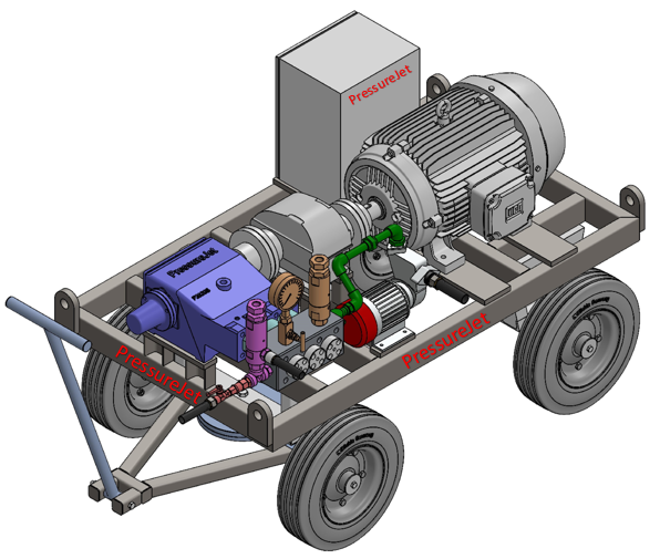 Blue High Pressure Hydro Blasting System