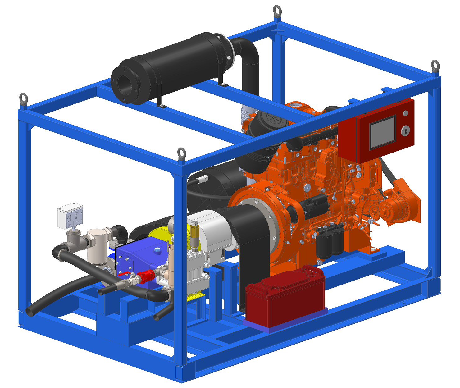 Blue High Pressure Hydro Blasting System