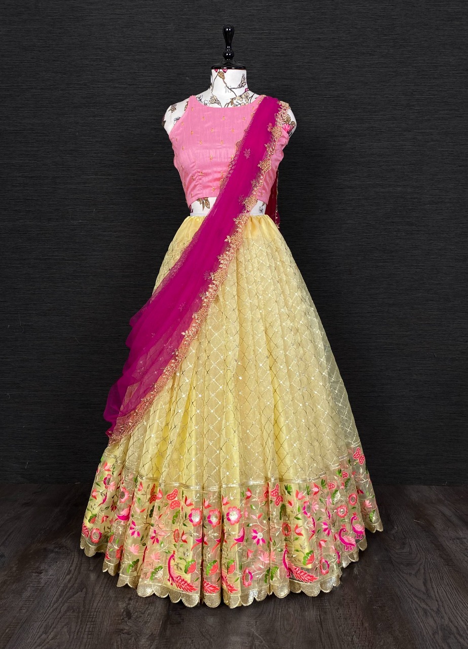 Sabyasachi Designer Lehenga Choli - Silk, Plus Size Customized | Embroidered, Traditional, All Season, Dry Clean Only