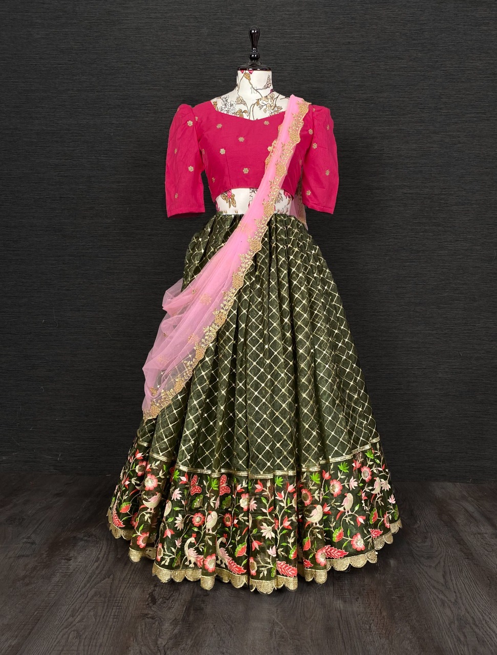 Sabyasachi Designer Lehenga Choli - Silk, Plus Size Customized | Embroidered, Traditional, All Season, Dry Clean Only