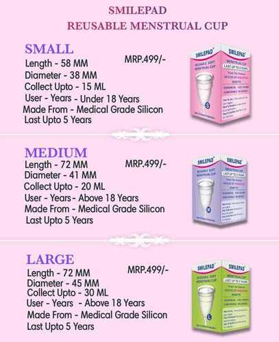Medical Grade Silicon Smilepad Reusable Menstrual Cup