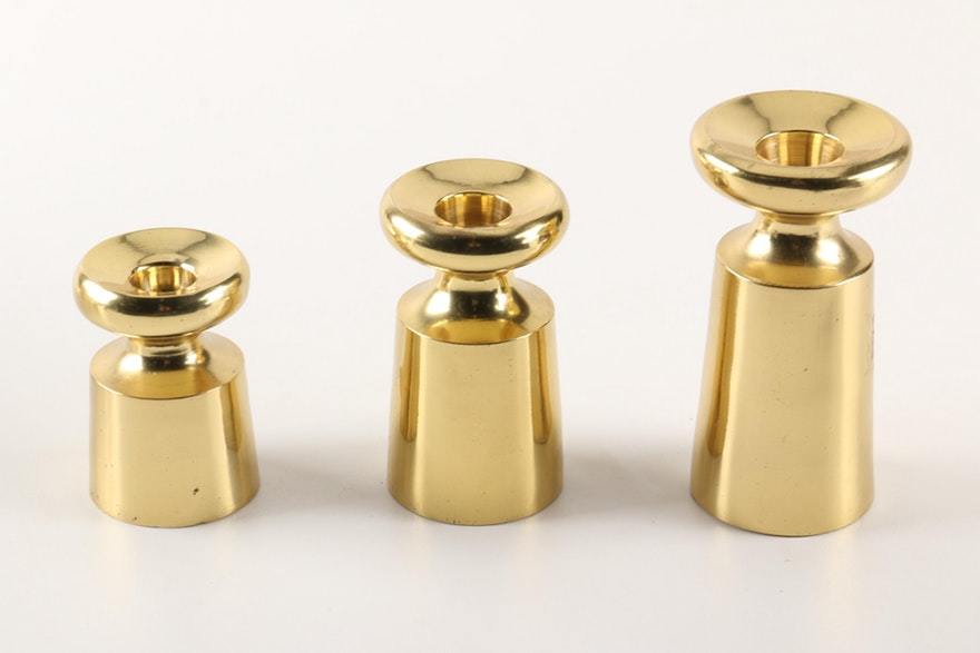 Brass Gold Candle Holder Set
