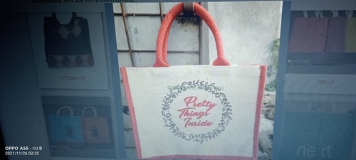 Jute Bags - Customizable Sizes, Red Color, Flexiloop Handle | Ideal for Advertising, Gifts, Promotions, and Shopping