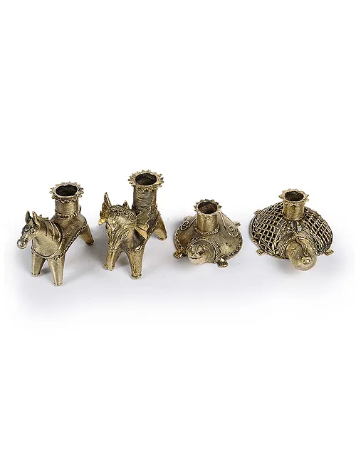 Brass Four Animal Candle Holder