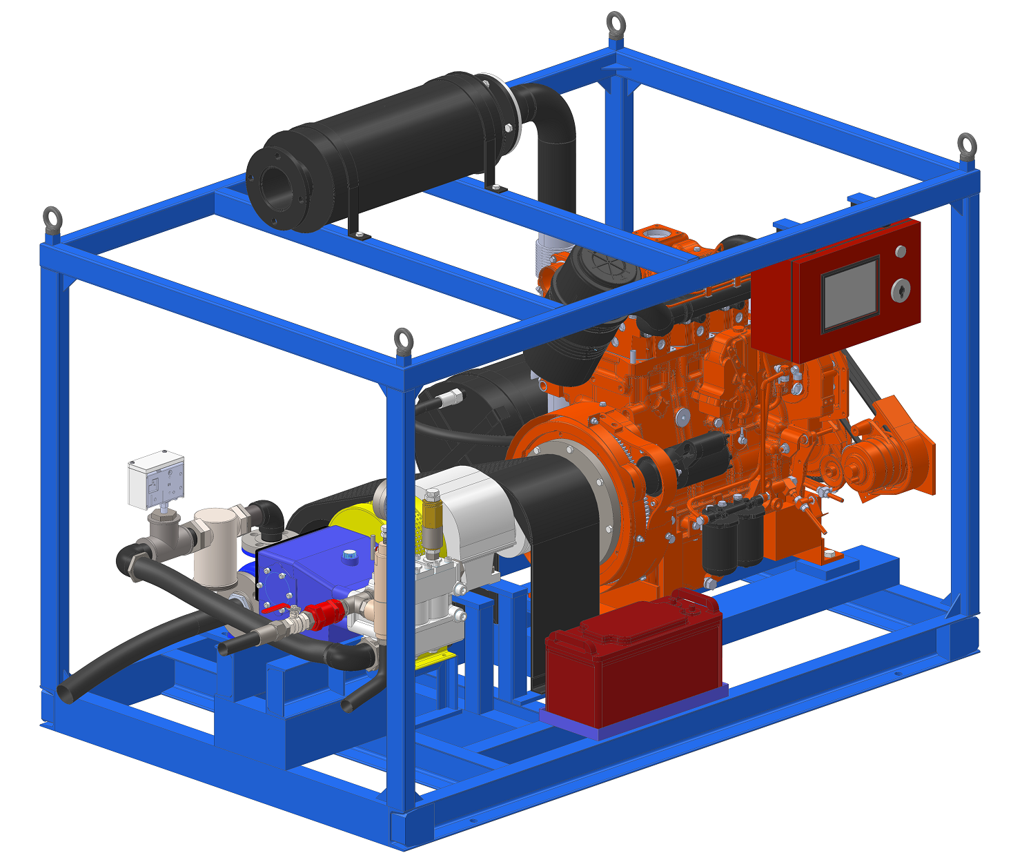 Blue Triplex Plunger Hydro Test Pump