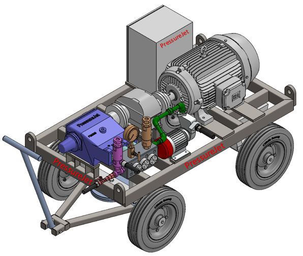 Blue Triplex Plunger Hydro Test Pump
