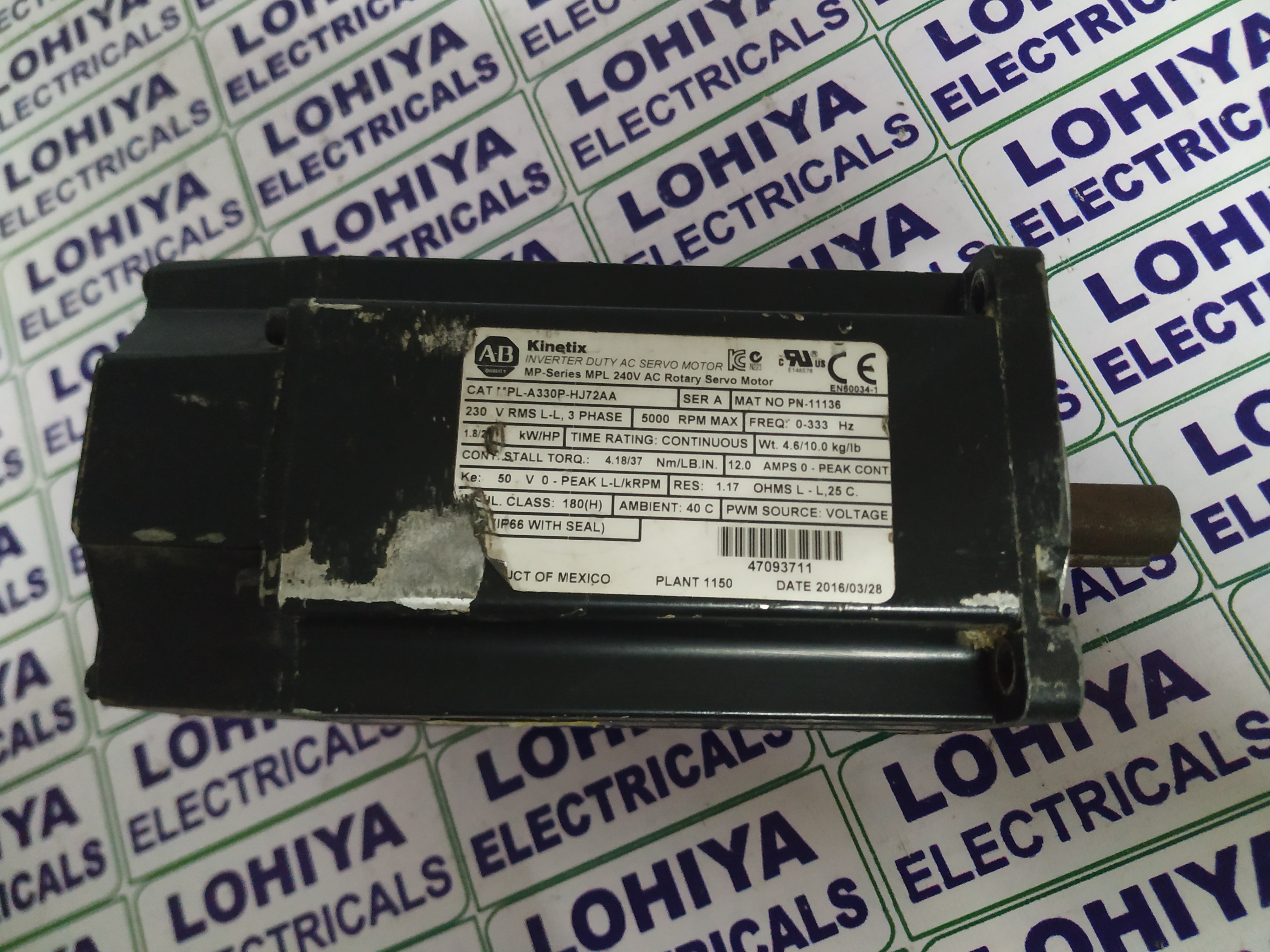 Allen Bradley Mpl-a330p-hj72aa Servo Motor