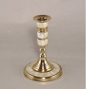 Brass Taper Engraved Candle Holder