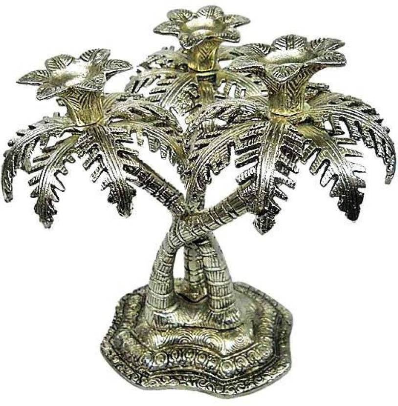 Brass Five Arm Black Full Printed Candle Holder