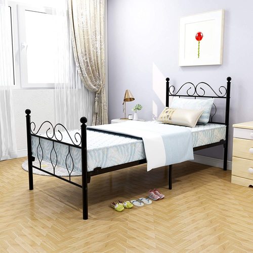 Heavy Duty Single Bed No Assembly Required