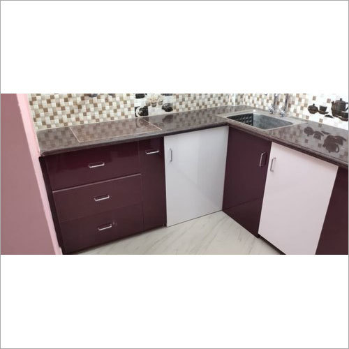 L Shape Modular Kitchen - Wooden Material, Matte & Gloss Finish | Eco-Friendly Design, 3D Customization, Traditional & Modern Styles