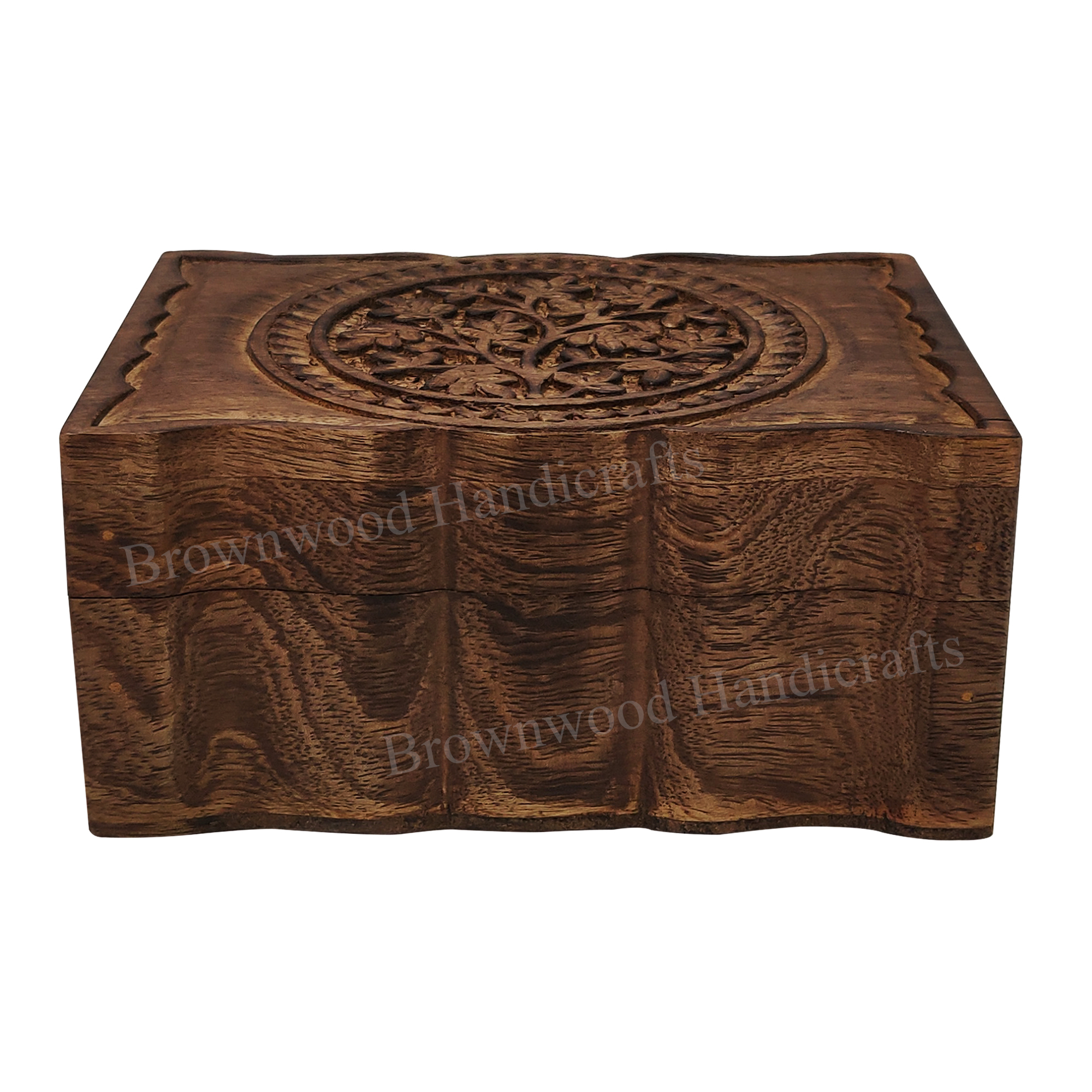 Wood Wooden Carved Box