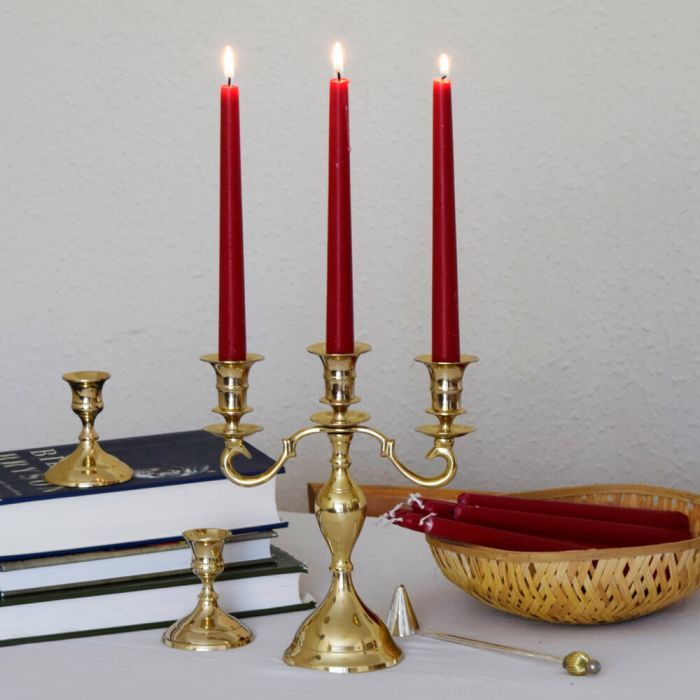 Solid Brass Four Different Colour Candle Holder
