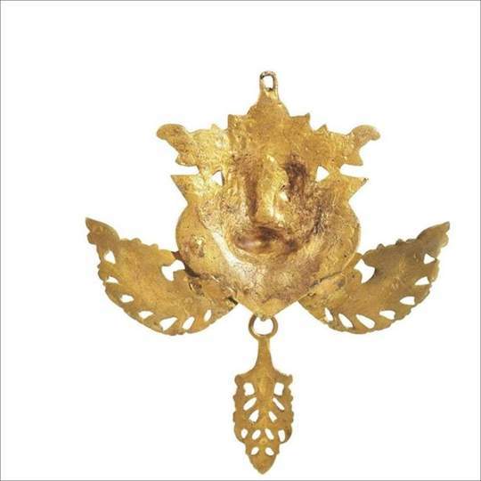 Brass Nazar Battu - 29x25x29 Cm | Gold Polished Outdoor Wall Decor, Easy To Clean, Eco-friendly, Spiritual Gift