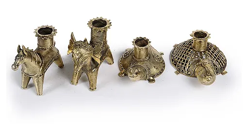 Brass Crocodile Single Hand Candle Holder