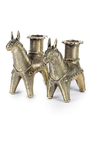 Brass Crocodile Single Hand Candle Holder