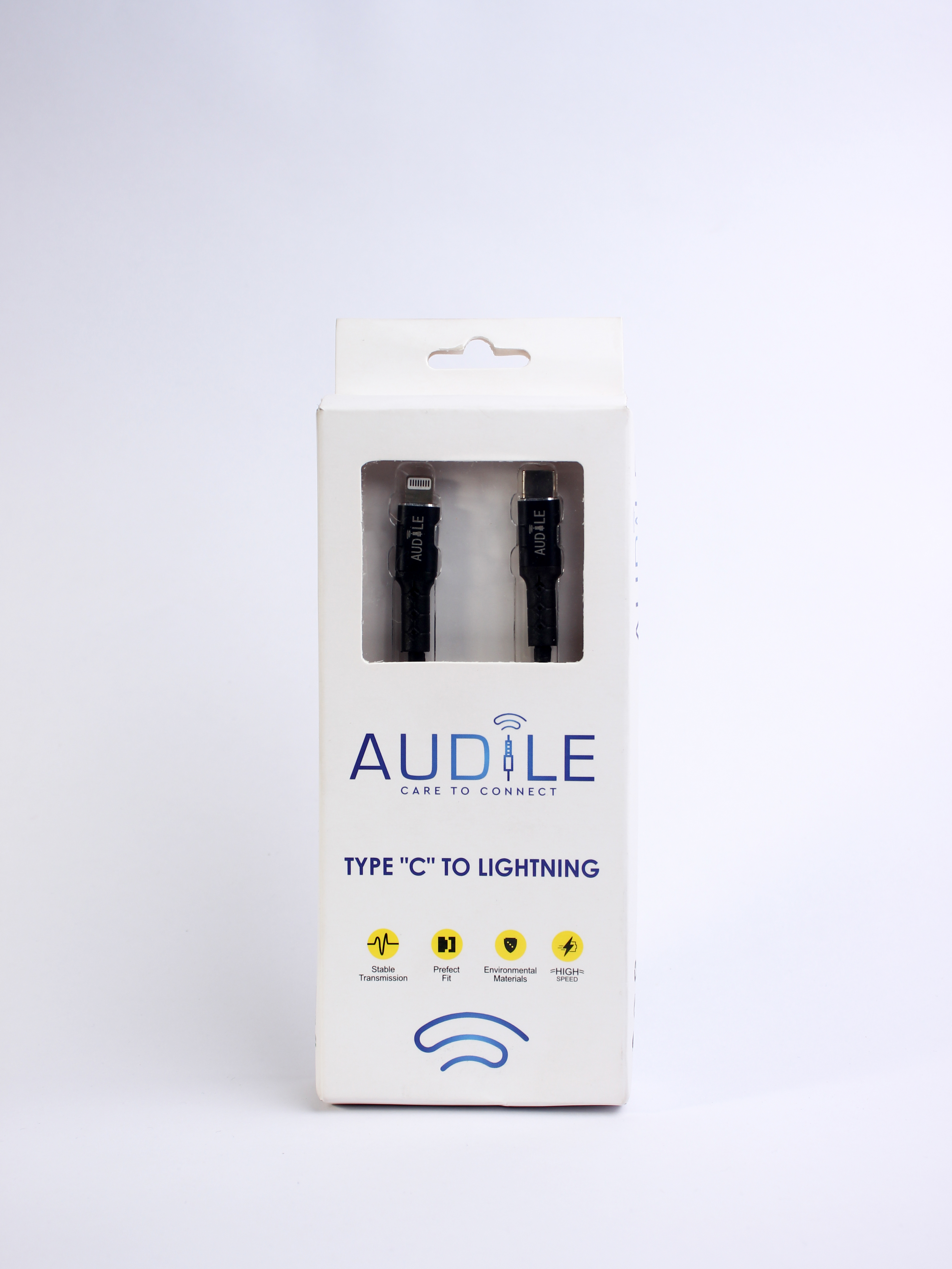 Audile Type C To Lightning Fast Charge Cable - 1.2 Meter, Pure Copper, 18 Watt Power Delivery, High Quality Connectors, Black