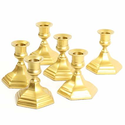 Gold Candlestick Set Holder