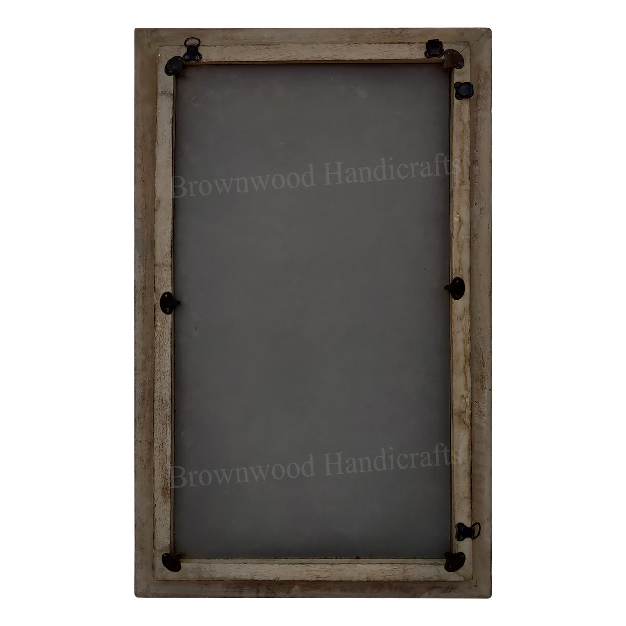 Hand Carved Mirror Frame - Wood, 30 X 18 Inches, Green Gold Foil | Antique Imitation, Painted, Polished, Ideal For Home Decoration And Gifts