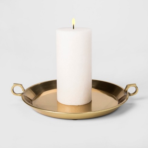 पीतल का छोटा ट्रे कैंडल होल्डर