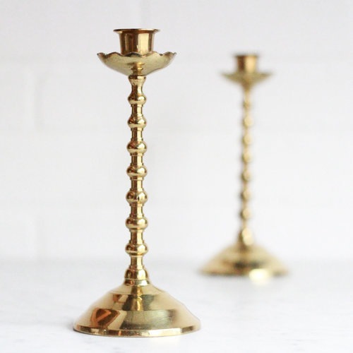 Brass Metal Candle Holder Set