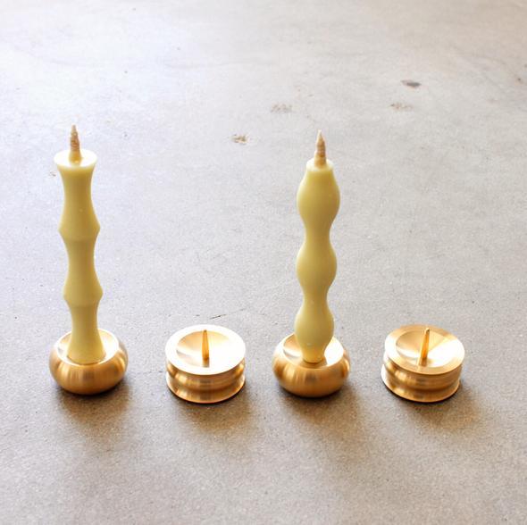 Brass Metal Candle Holder Set