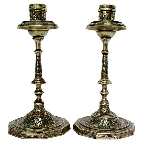 Brass Round Fingergrip Candle Holder