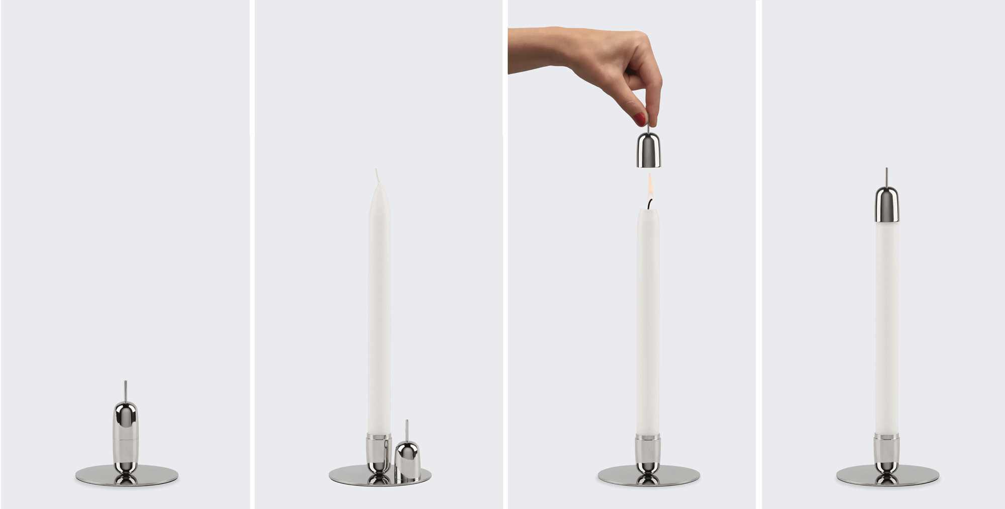 Sleek Candle Stand - Iron Metal, 8-10 Inches, Black | Minimalist Contemporary, Handmade, Powder Coated, Rust Resistant