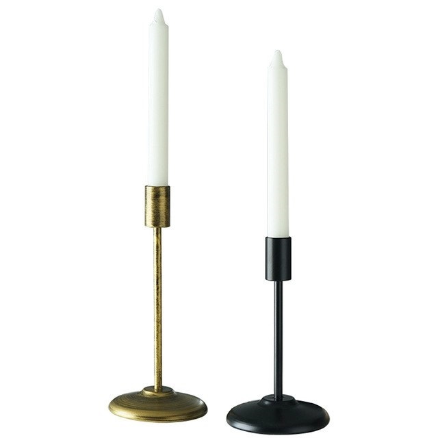 Sleek Candle Stand - Iron Metal, 8-10 Inches, Black | Minimalist Contemporary, Handmade, Powder Coated, Rust Resistant