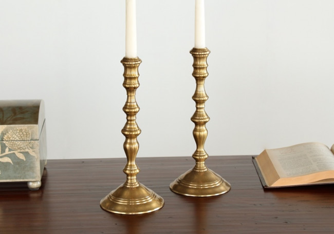 Brass Plant Brass Candle Holder