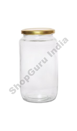 1000ml Koena Amrutham Round Glass Jar - Glass, 1.5-2.0 Thickness, Transparent Color, Smooth Surface, Hollow Structure, Food Grade | Ideal for Packing and Storage