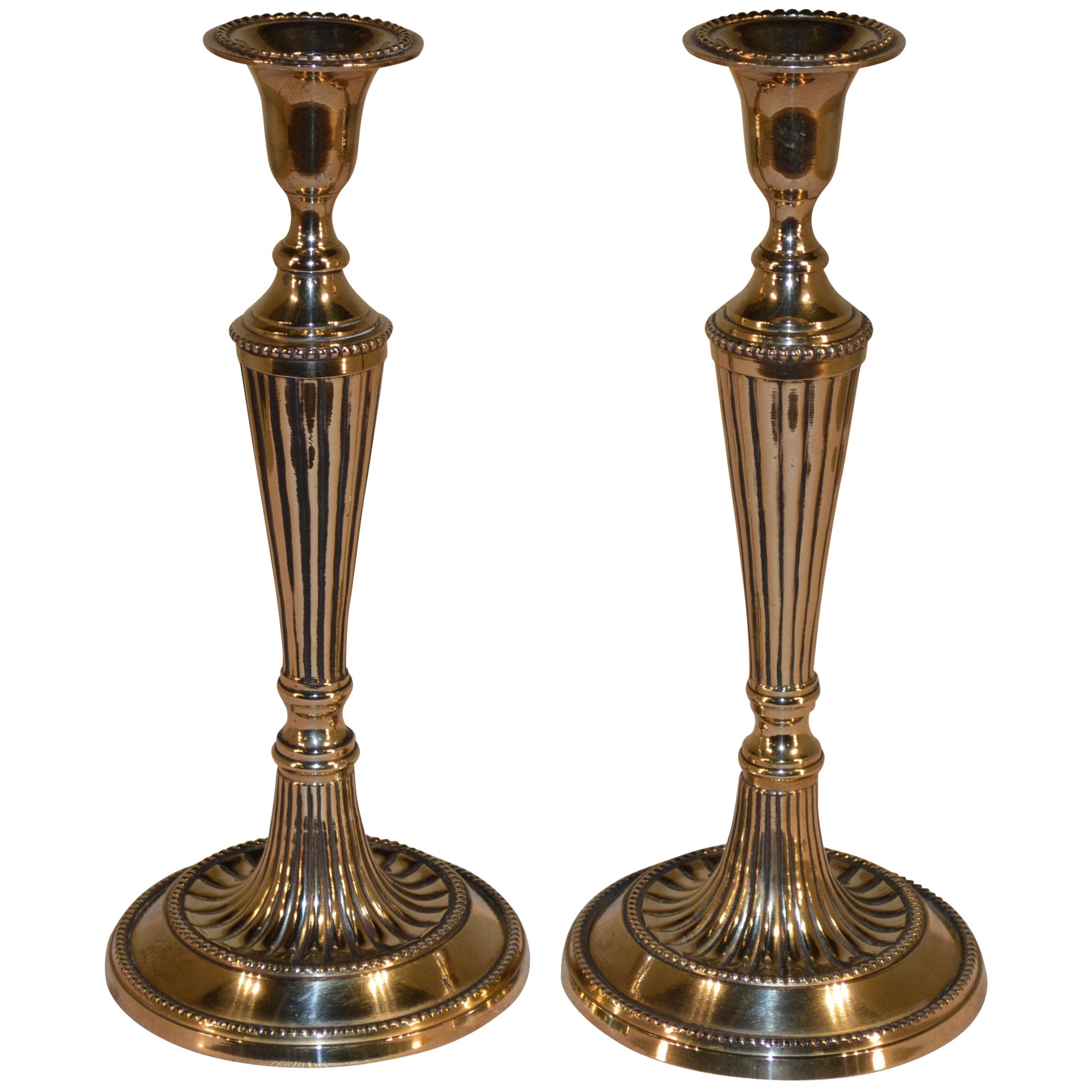 Solid Brass Silver Shining Candle Holder