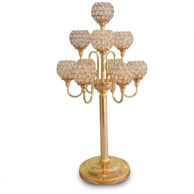 Gold Crystal Candle Holder
