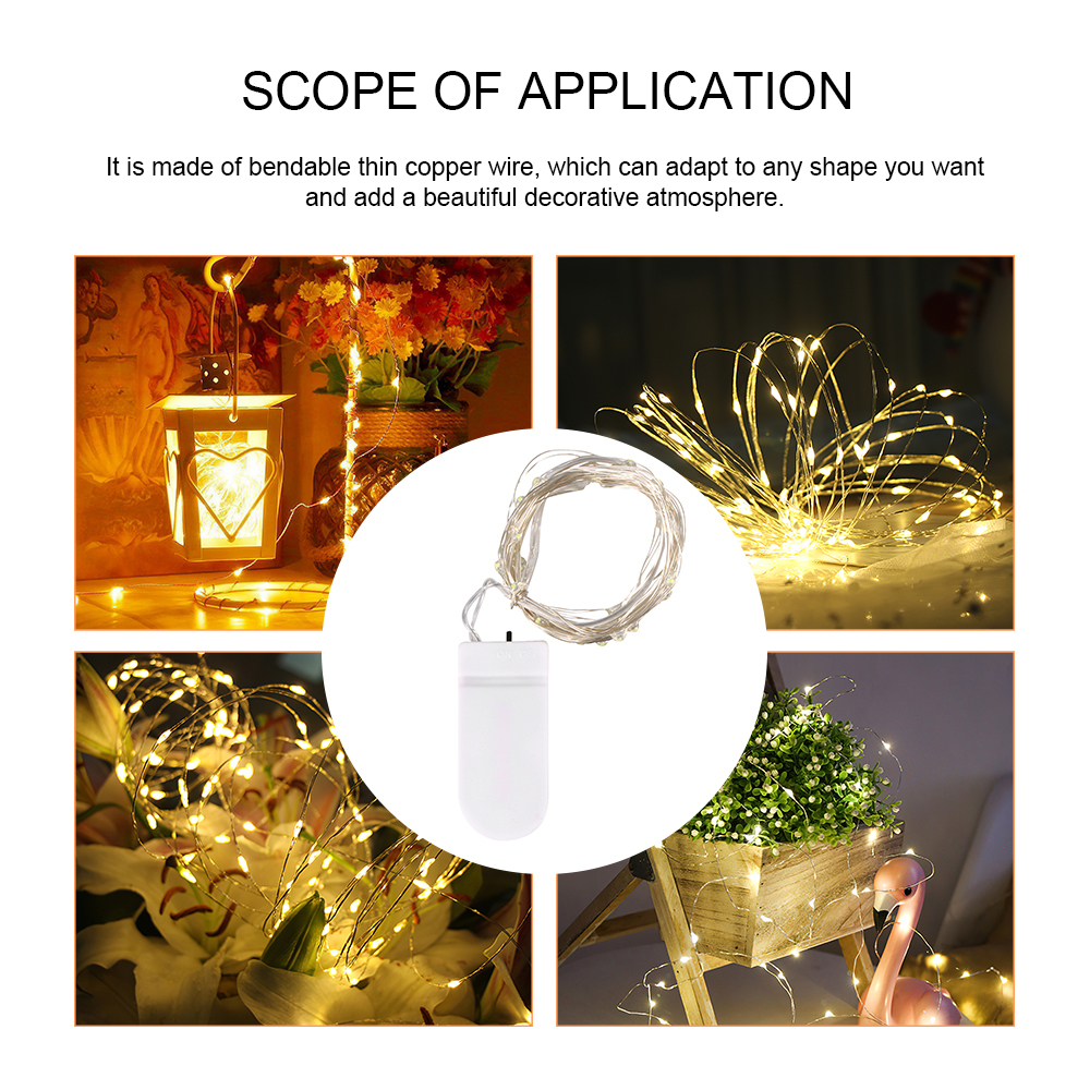 20 Led Coin Battery Powered Fairy String Light - Plastic Material, Warm White Color | 6v Working Voltage, Cr2032 Battery Operated For Versatile Decoration