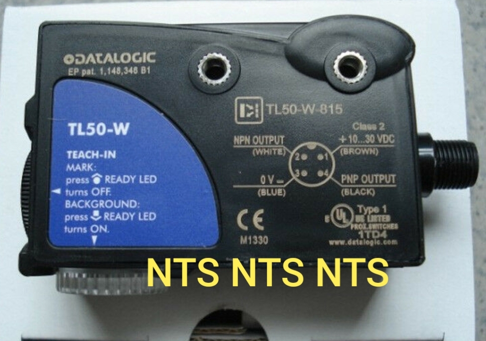 New Datalogic Tl50-w-815 / Tl50w815 Color Mark/contrast Sensor - Abs Housing, 1.5x5 Mm Spot Size, Rgb Led Light Emission | Pnp/npn Outputs, Ip67 Protection, Automatic Color Selection