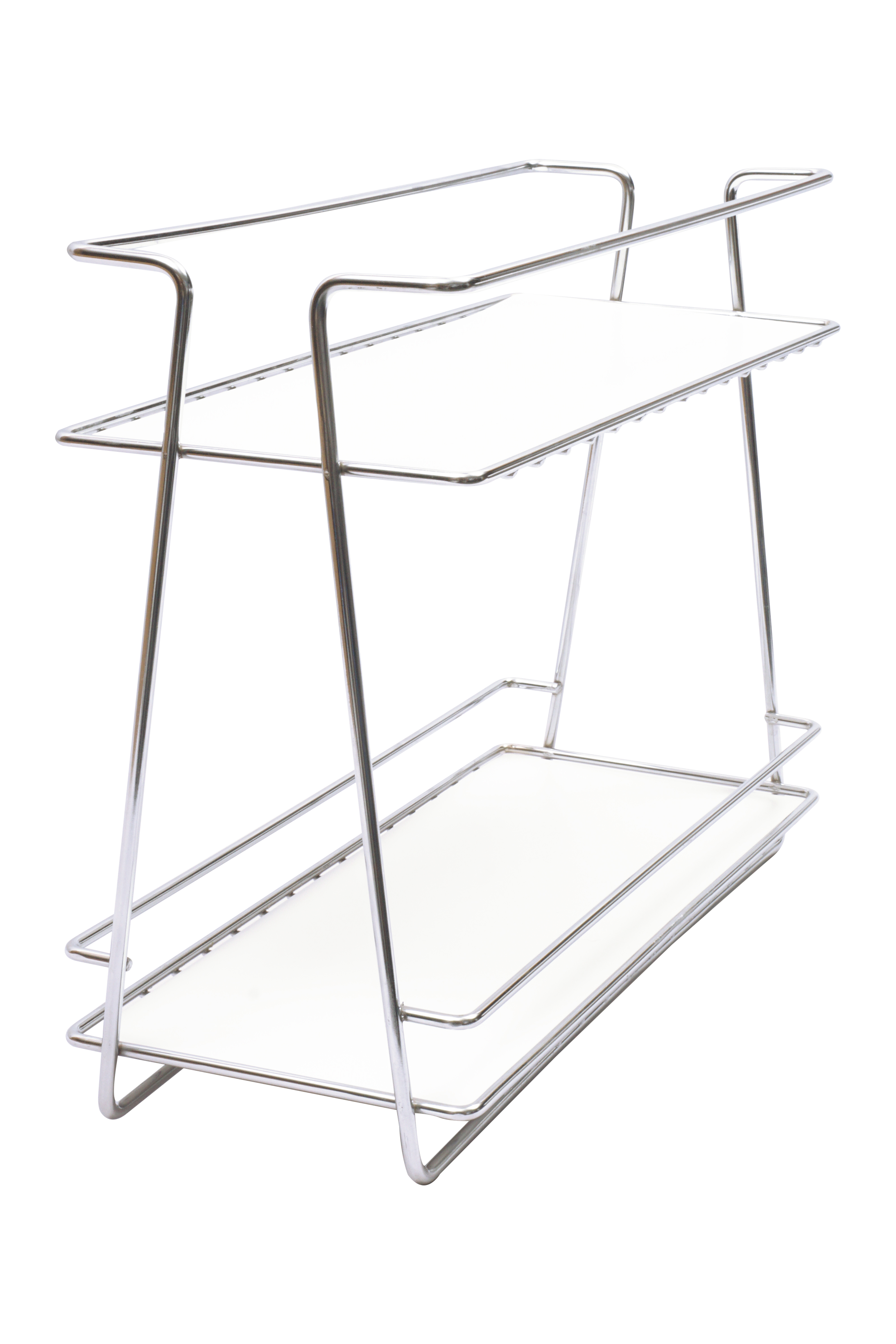 Livingbasics Kitchen Spice Rack Organizer - Stainless Steel, Small 2 Tier Design, Silver Color | Waterproof Protective Shelf Liner & Rails, Maximize Counter Space, Effortless Decluttering Solution