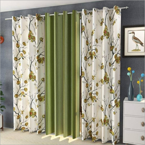 Floral Design Set Of 4 Window Curtains