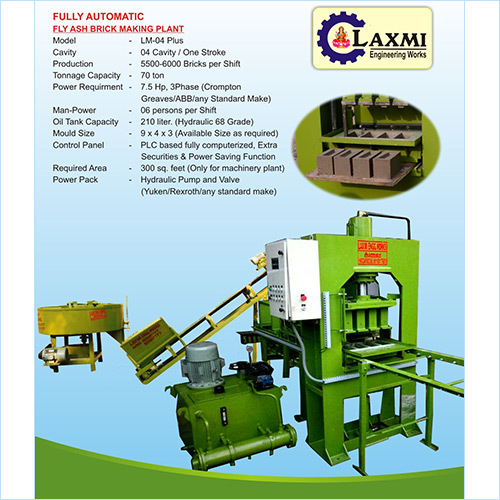 Fully Automatic Fly Ash Bricks Machine - Steel Build, 220-240 Voltage | PLC Control, Good Quality, 1 Year Warranty, Smooth Surface
