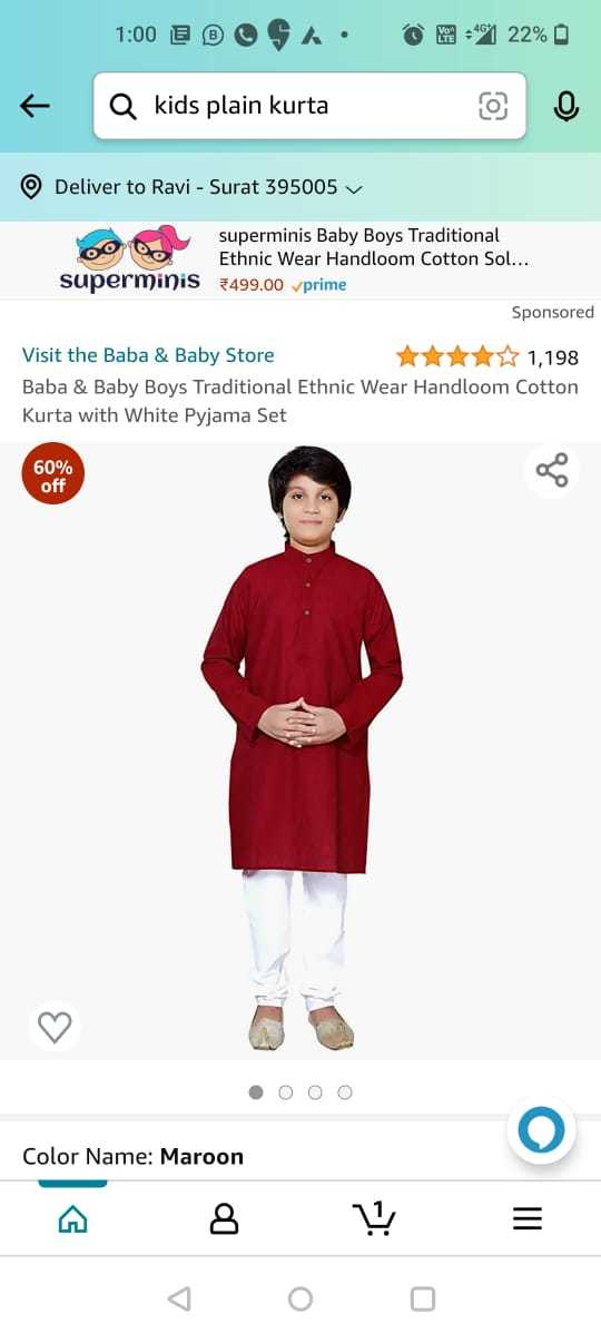Kids Kurta - Cotton Sizes 20-30 | Full Sleeves Traditional Style Breathable Washable Customized Logo Available In 7-8 Colors