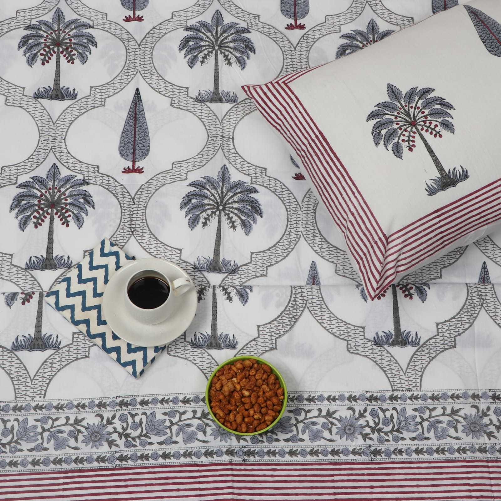 Multicolor Hand Block Printed Bedsheet