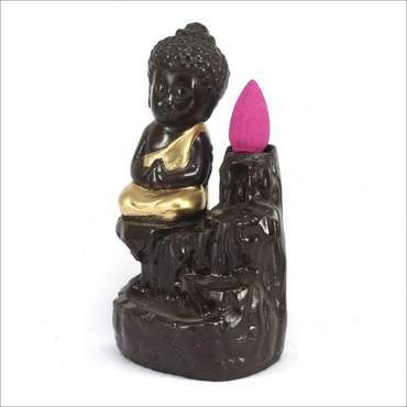 Polishing Backflow Incense Burner Homemade Adorable Buddha Statue With Backflow