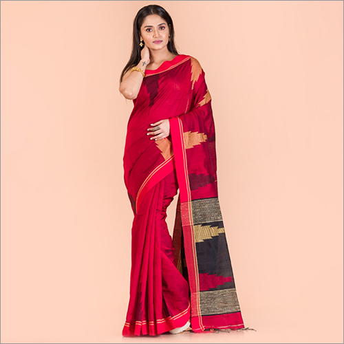 Red Ladies Fancy Handloom Saree