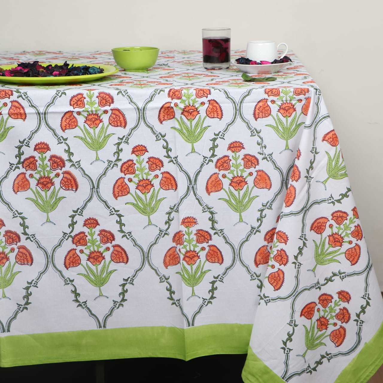 Multi Handblock Printed Table Cover