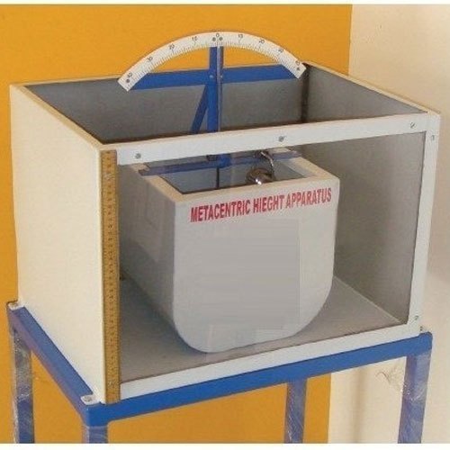 Metacentric Height Apparatus - Stainless Steel, Pontoon Size 300x300 Mm, Water Tank 550x500x400 Mm, Set Of Weights Included | Industrial Usage, 1-year Warranty