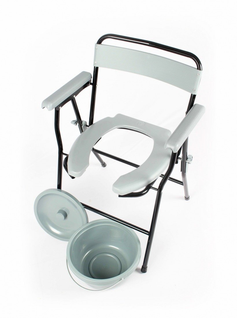 V20 Vita Series Basic Commode Chair Color Code: Grey And Black