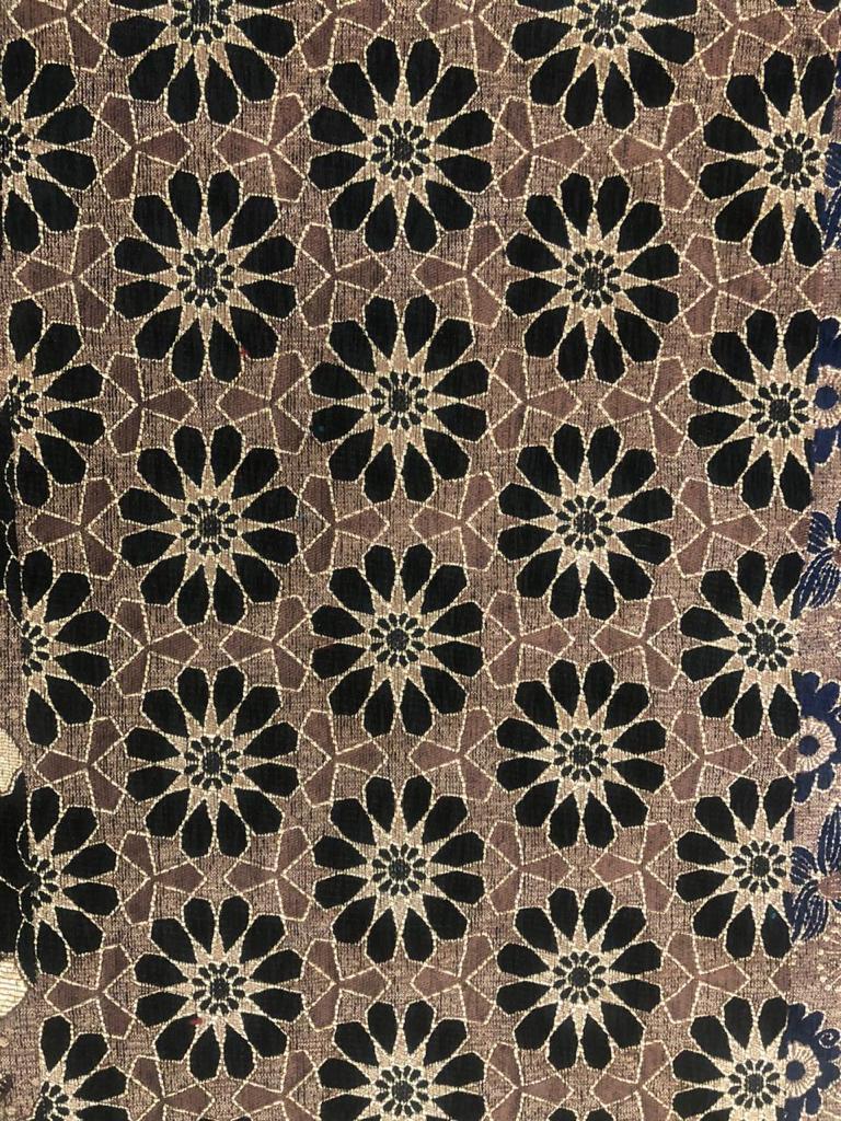 Sofa Cloth - 58 Inches Wide, Floral Pattern Brown Polyester | Woven Plain Weave, Lightweight 12 Oz/yd