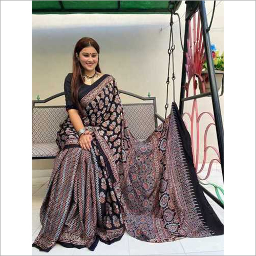 Specially design Ajrakh Saree