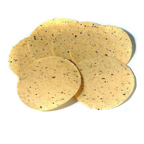 Jeera Papad - Udad & Moong Flour, White Color | Salty & Crispier Taste, Available In Small & Big Sizes, 500g Weight, For All Ages