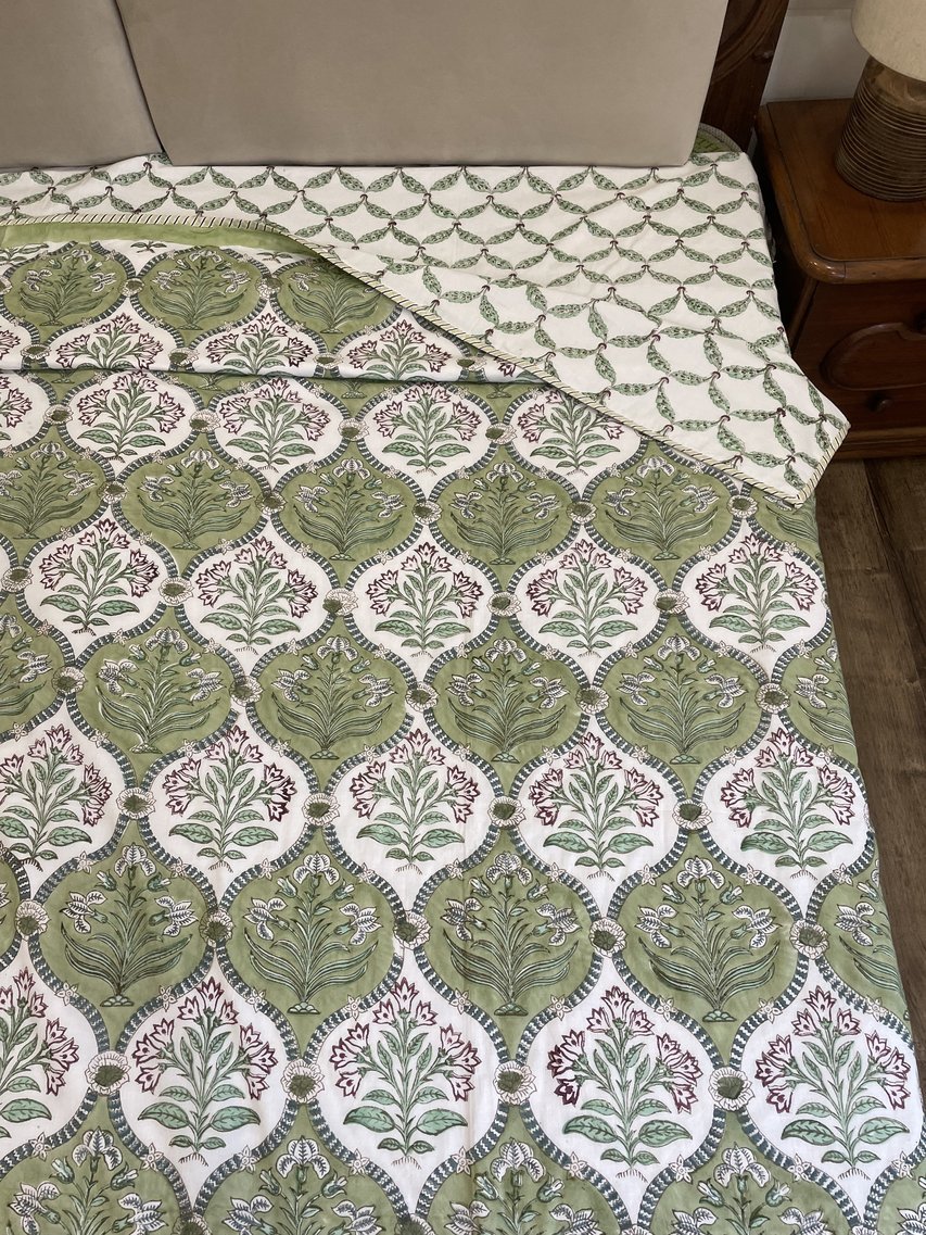 Hand Block Printed Dohar - Double Layered 100% Cotton, Single Bed 60x90 Inches & Double Bed 90x108 Inches, Ideal Gift With Custom Wrap Options